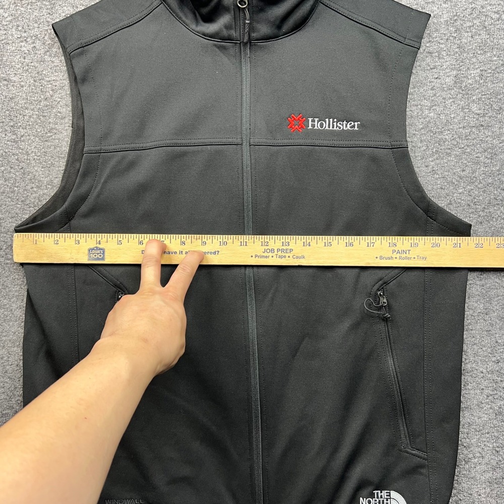 The North Face Vest Mens Medium Black WindWall Softshell Hollister Logo Full Zip - Picture 4 of 16